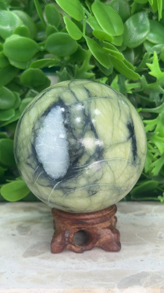 Rutile Serpentine Sphere 646g