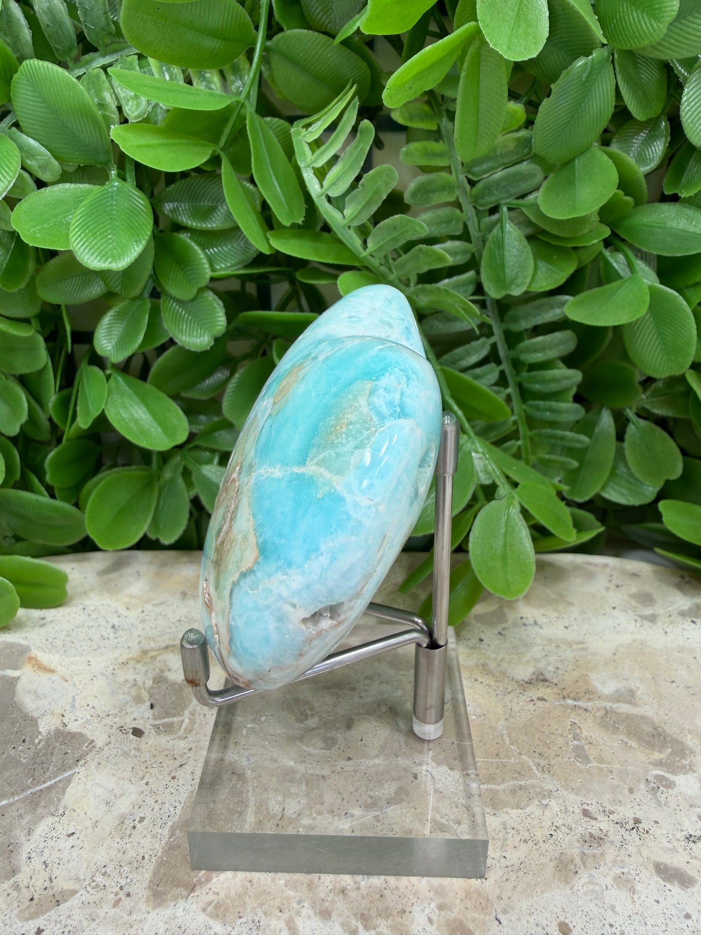 Blue Aragonite Heart 216g
