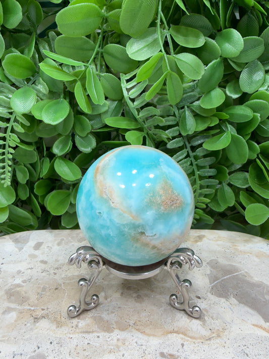 Blue Smithsonite Sphere | Calm • Compassion • Emotional Healing