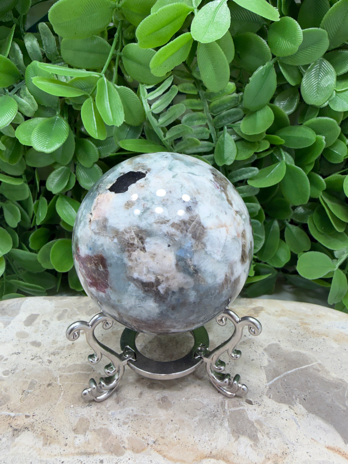 Unicorn Stone Sphere 442g | Calm • Love • Positivity