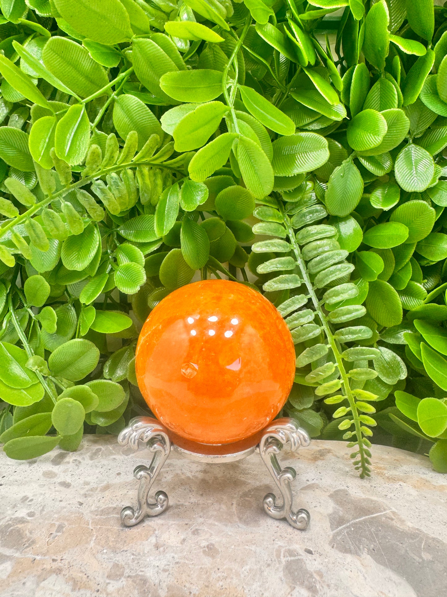 Crystalized Orange Calcite Sphere 330g