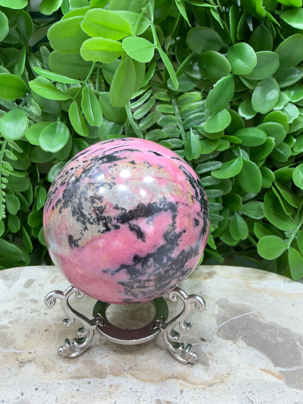 Rhodonite Sphere | Love • Compassion • Emotional Healing
