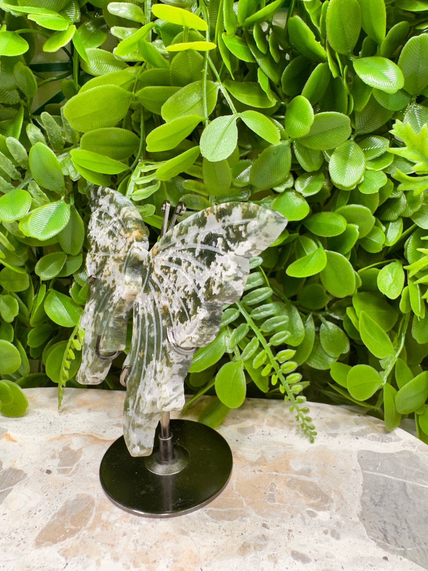 Moss Agate Butterfly 154g