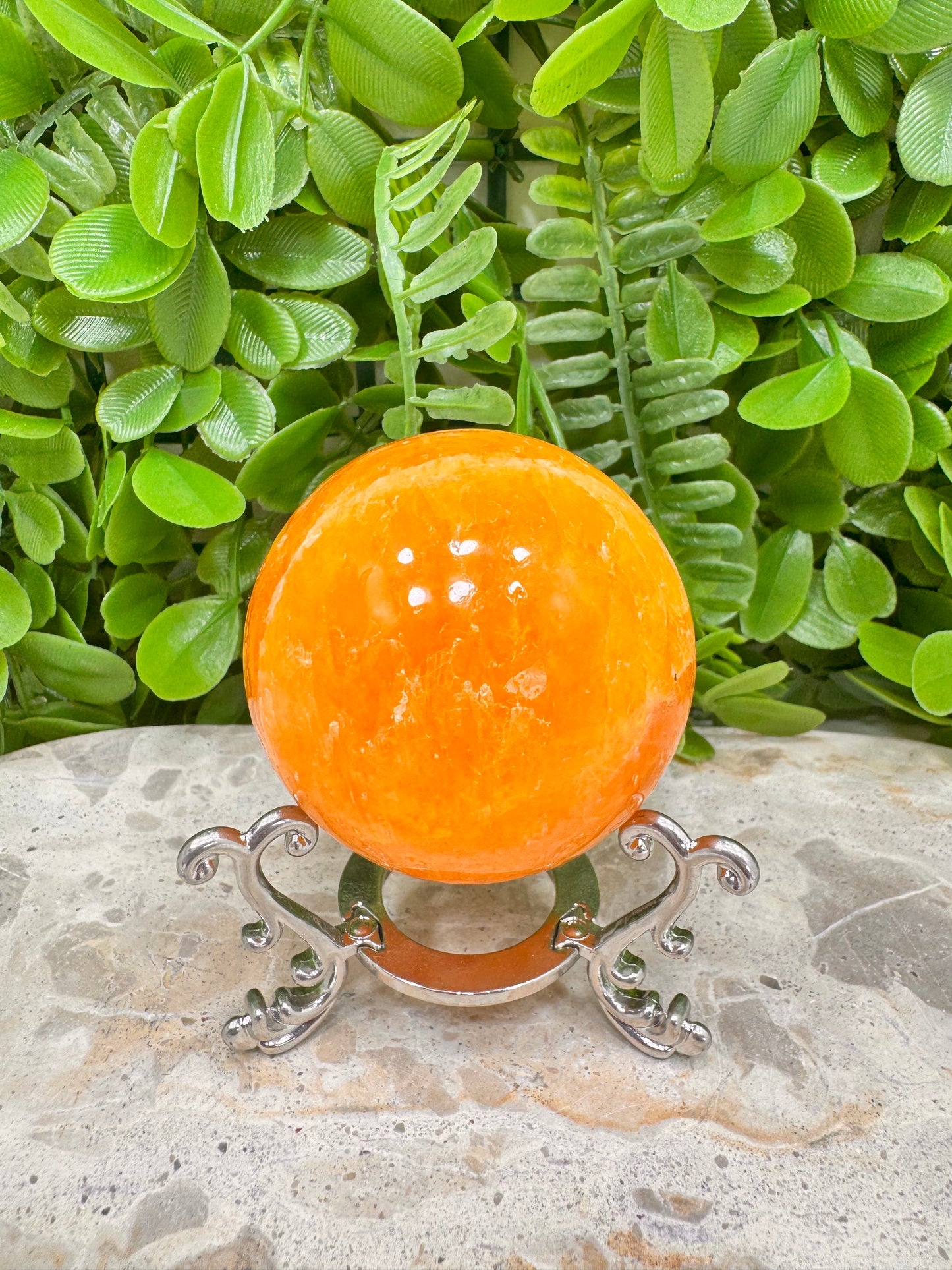 Crystalized Orange Calcite Sphere 276g