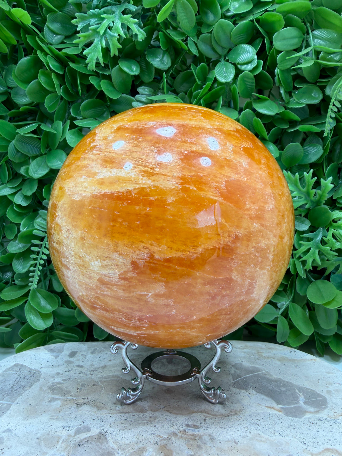 Crystallised Orange Calcite Sphere 4340g | Energy • Joy • Creativity