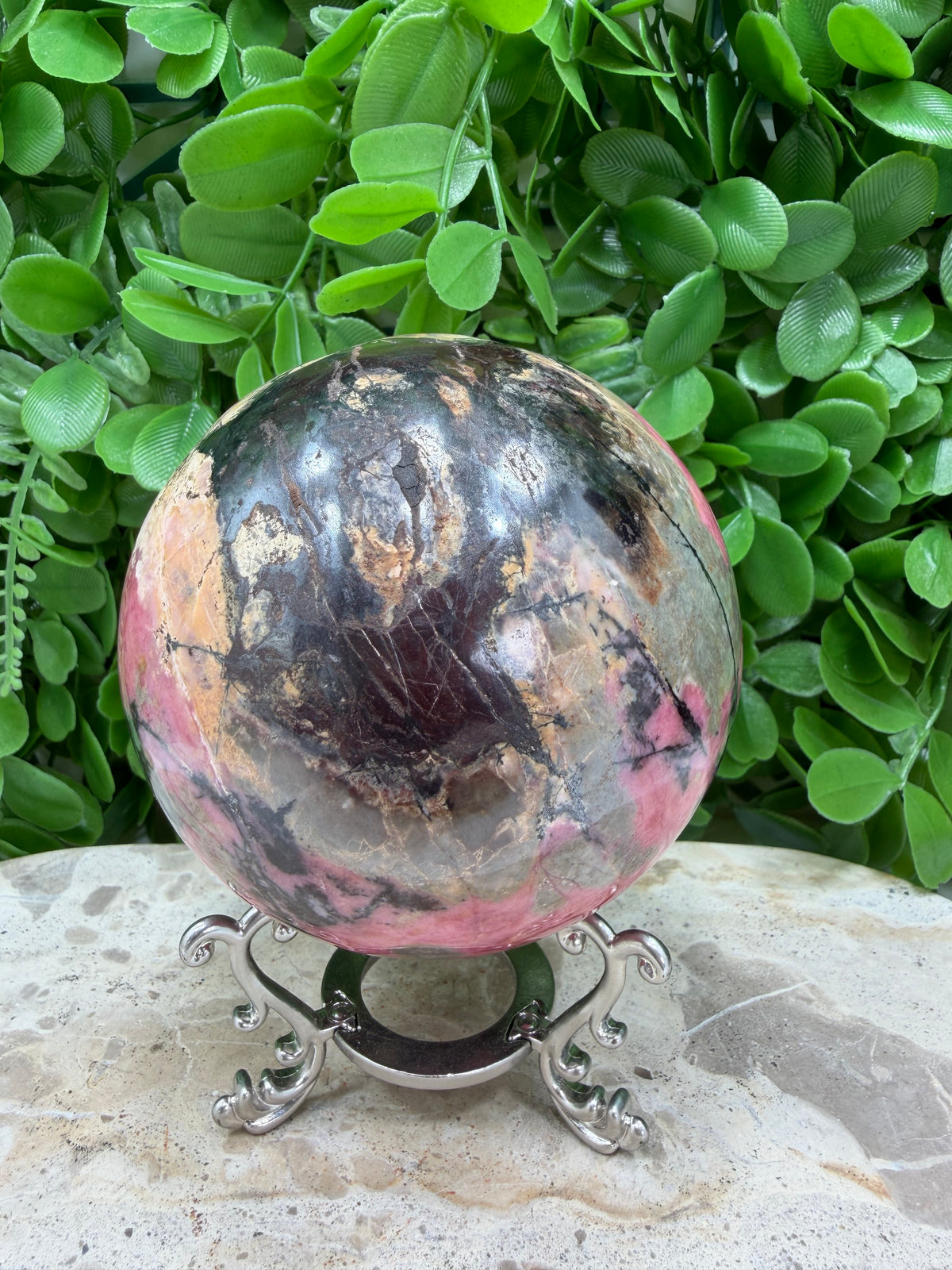 Rhodonite Sphere | Love • Compassion • Emotional Healing