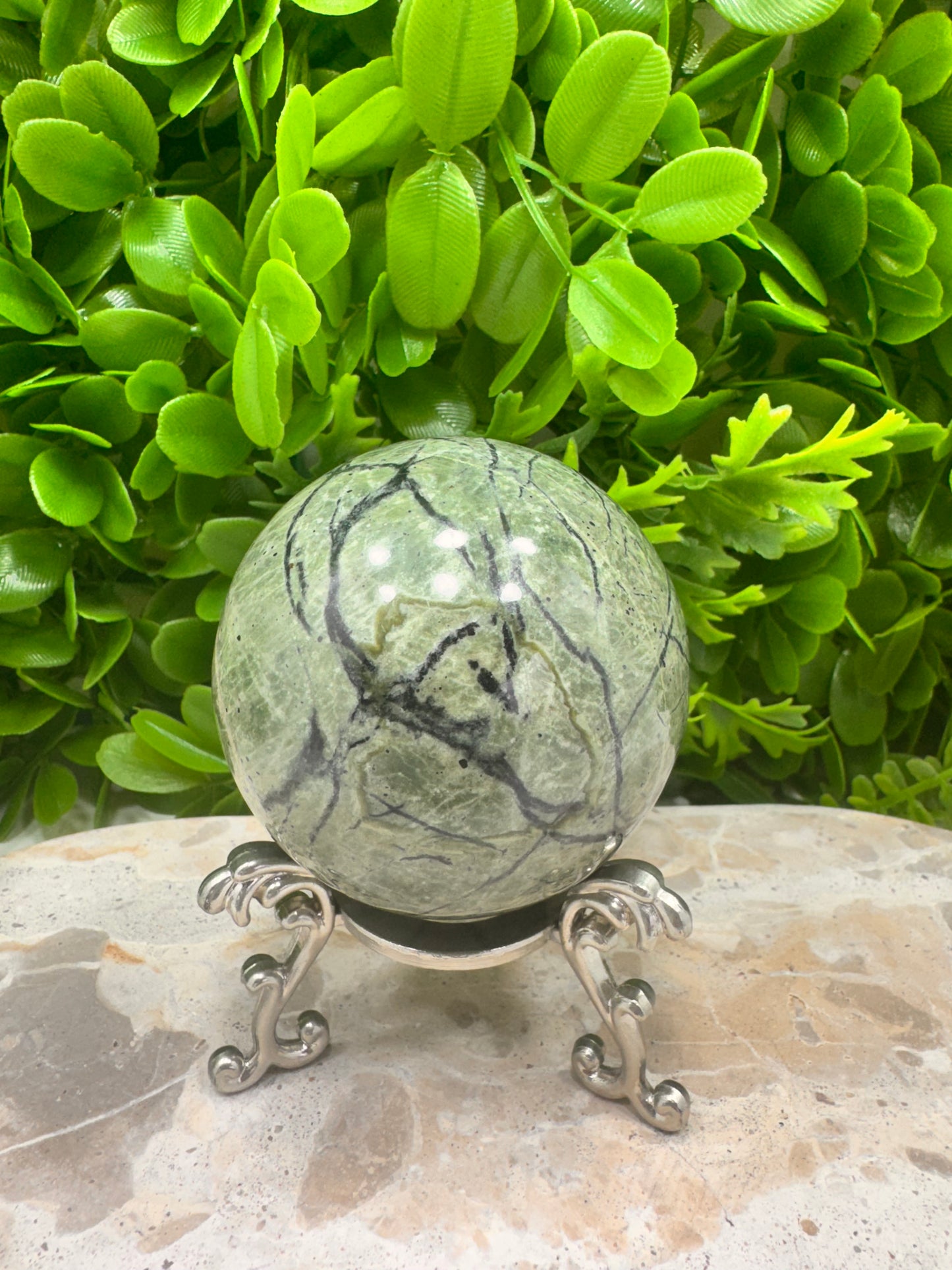Black Vein Serpentine Sphere 446g