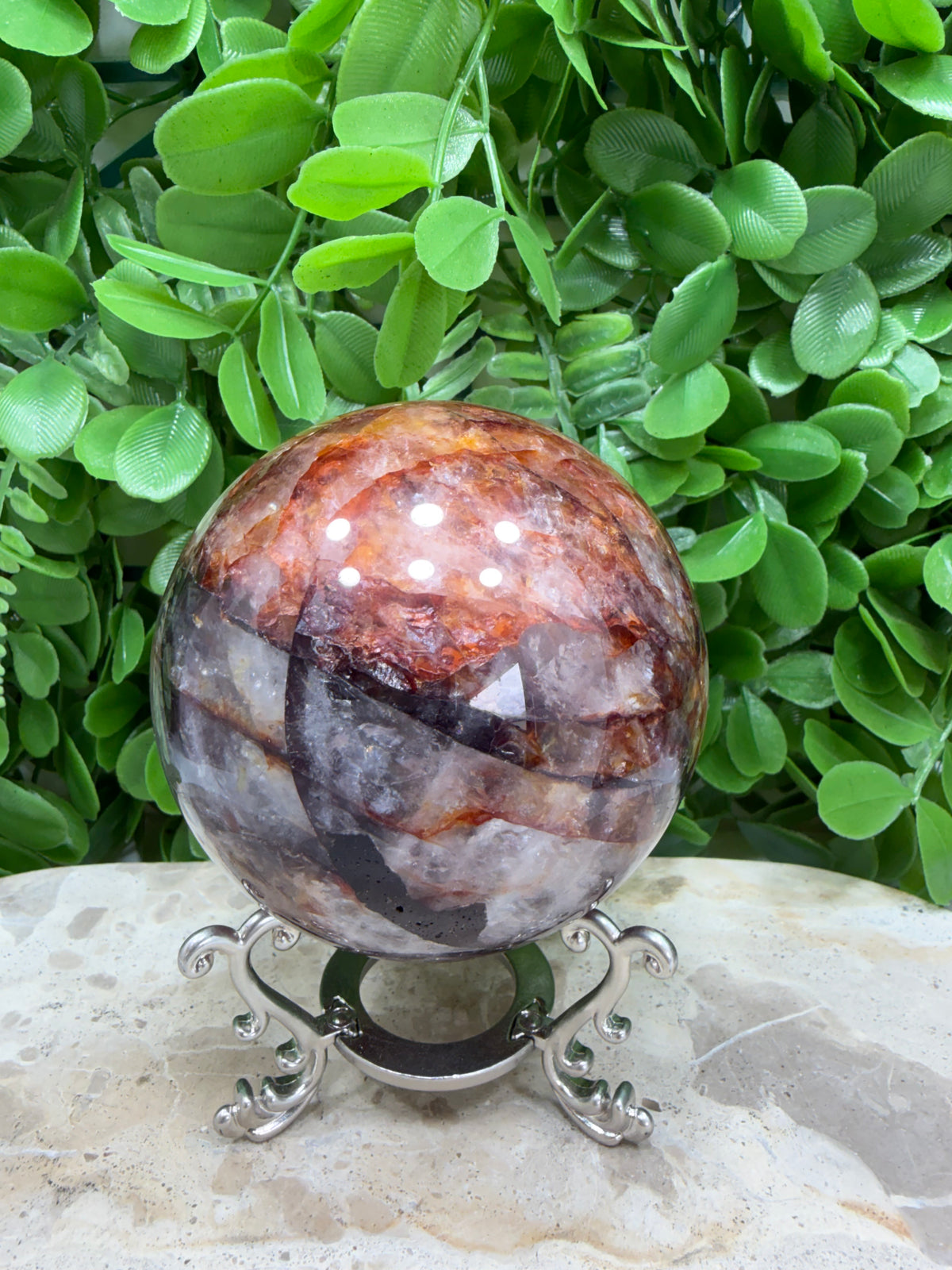 Fire Quartz Sphere | Grounding • Confidence • Inner Strength