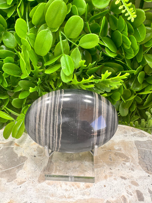 Black Banded Onyx Palm Stone  212g