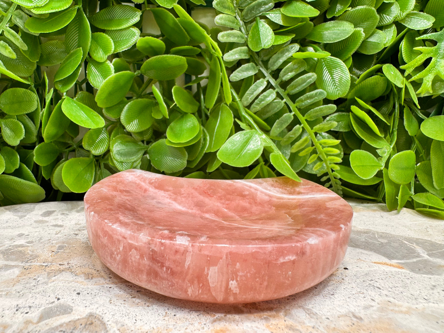 Rose Calcite Moon Bowl 294g