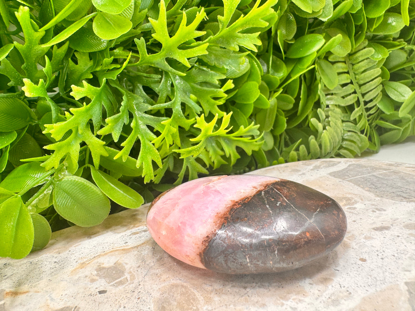 Pink Aragonite Palm Stone 160g
