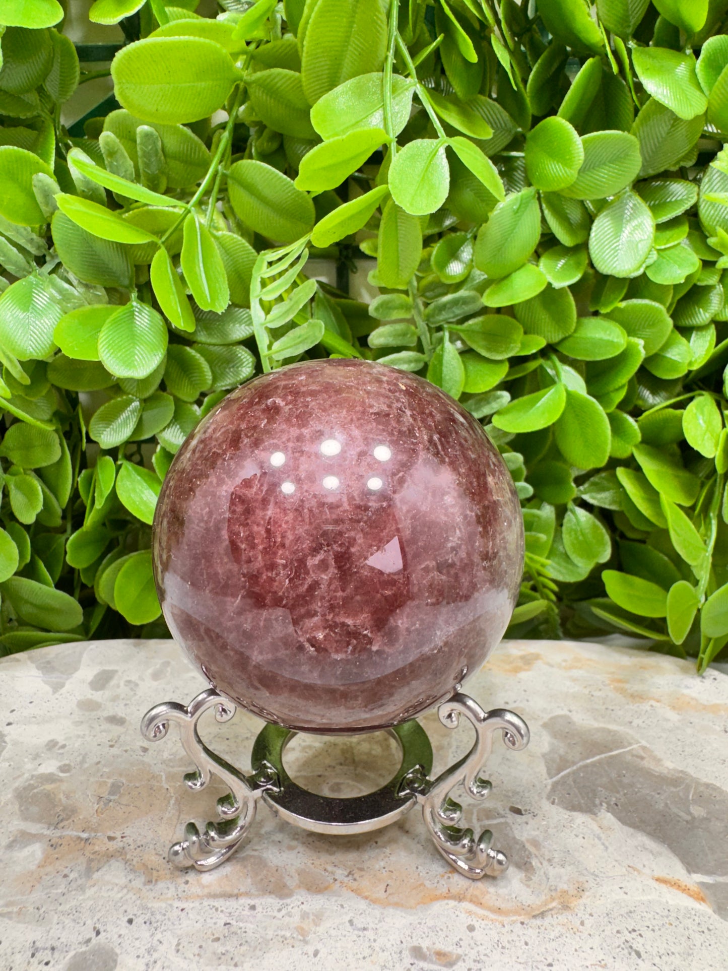 Strawberry Quartz Sphere 480g