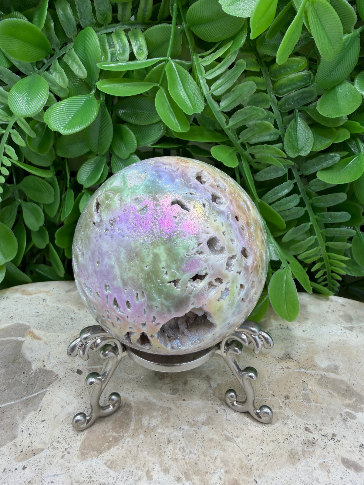 Aura Sphalerite Sphere | Grounding • Confidence • Vitality
