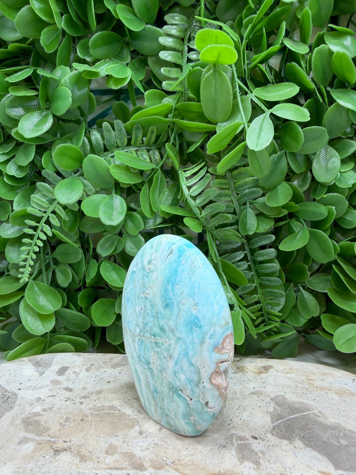Standing Blue Aragonite Freeform 244g