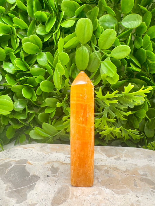 Crystalised Orange Calcite Tower 150g