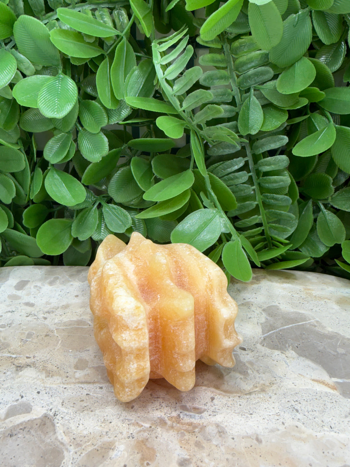 Orange Calcite Dragon Skull 238g