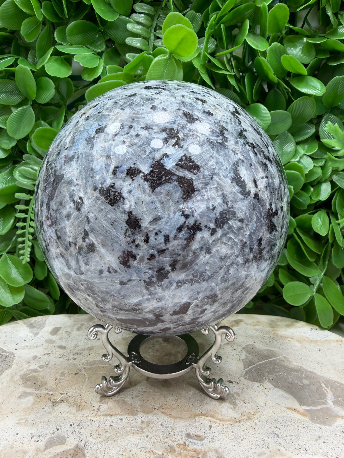 Larvikite Sphere | Grounding • Protection • Clarity