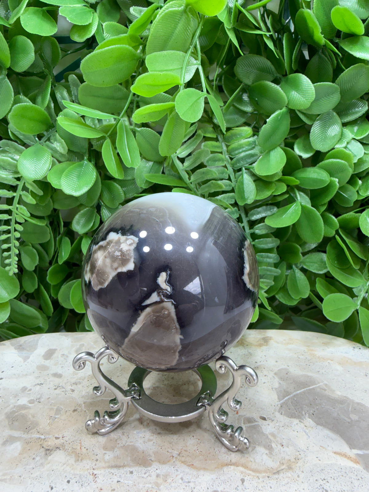 Volcanic Agate Sphere | Grounding • Protection • Strength