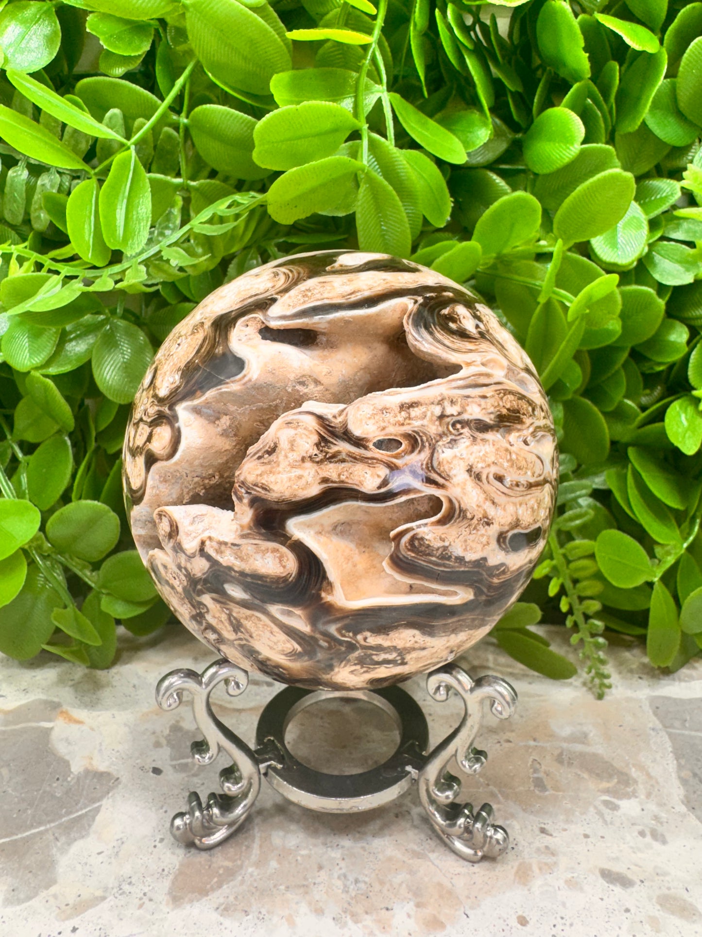 Chocolate Calcite Sphere 806g