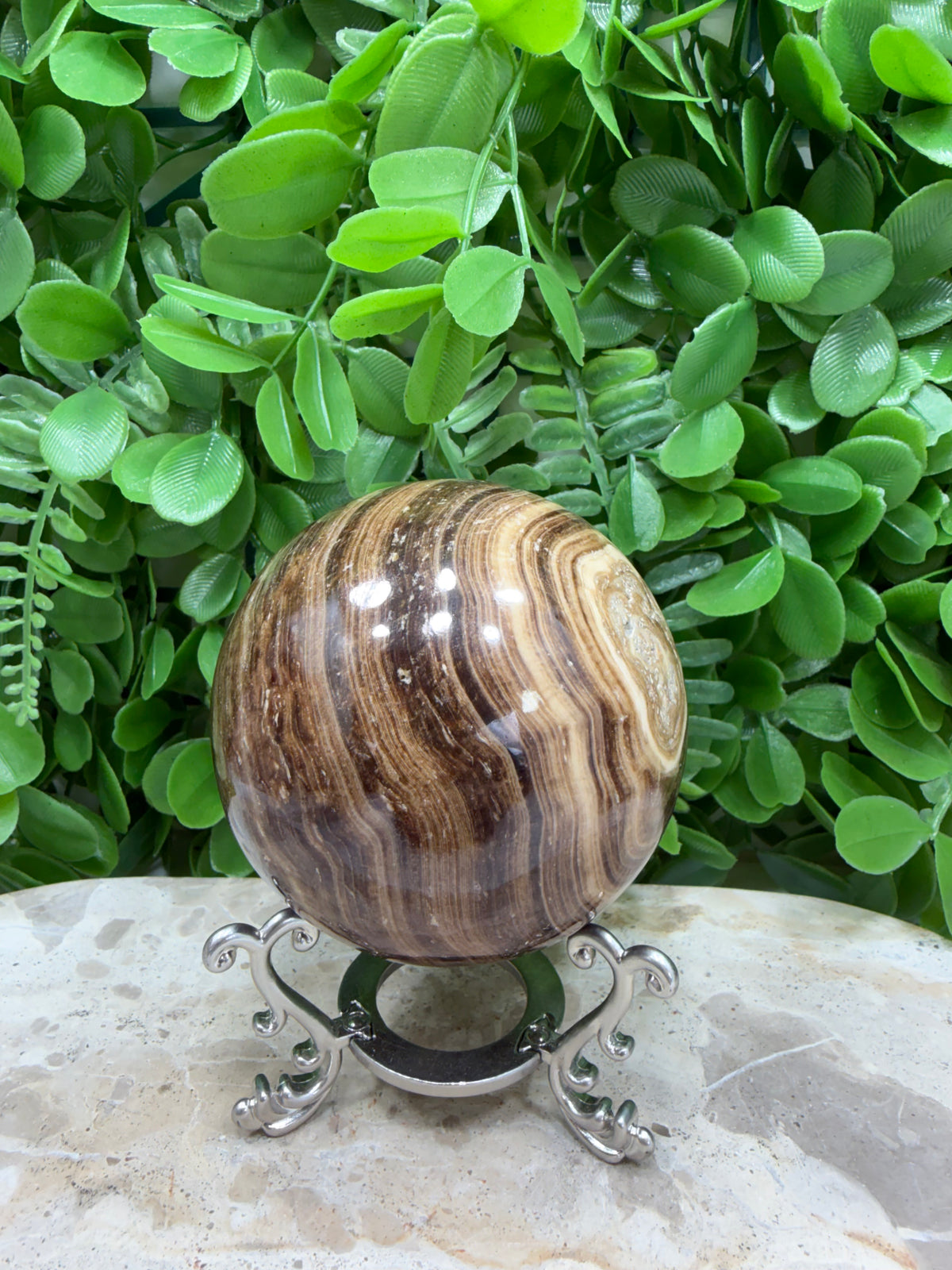 Chocolate Calcite Sphere | Grounding • Emotional Balance • Inner Strength