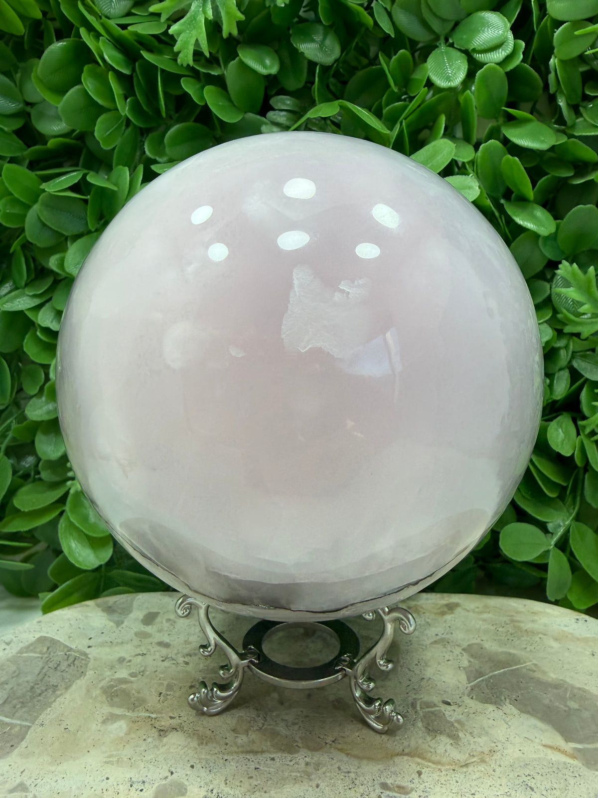 Smokey Pink Mangano UV Sphere 4114g | Love • Compassion • Calm
