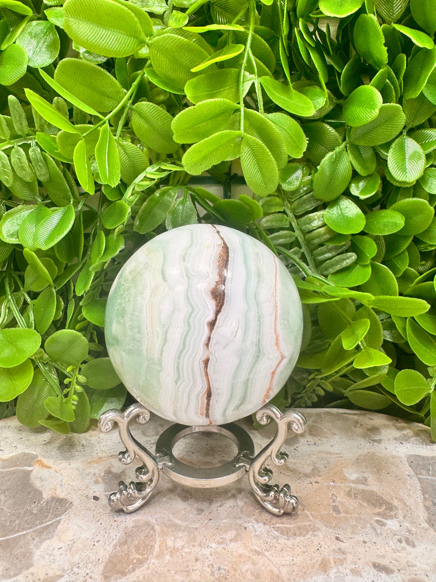 Pistachio Calcite Sphere 566g