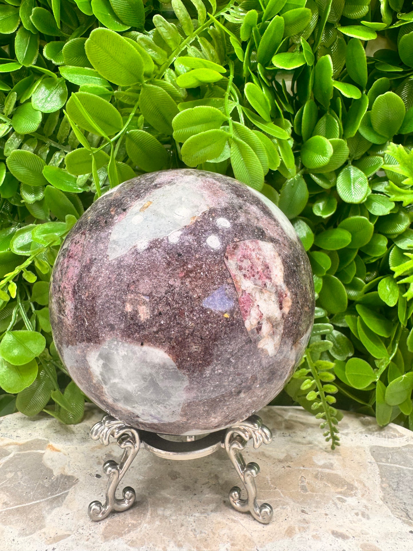 Lepidolite Unicorn Sphere 1334g