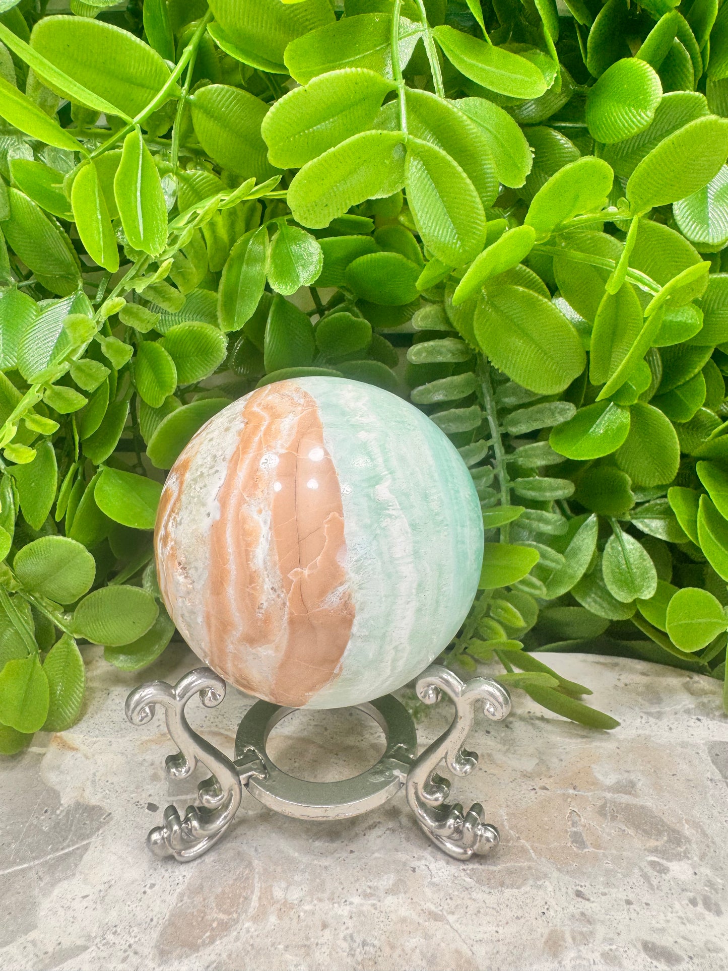 Caribbean Calcite Sphere 378g