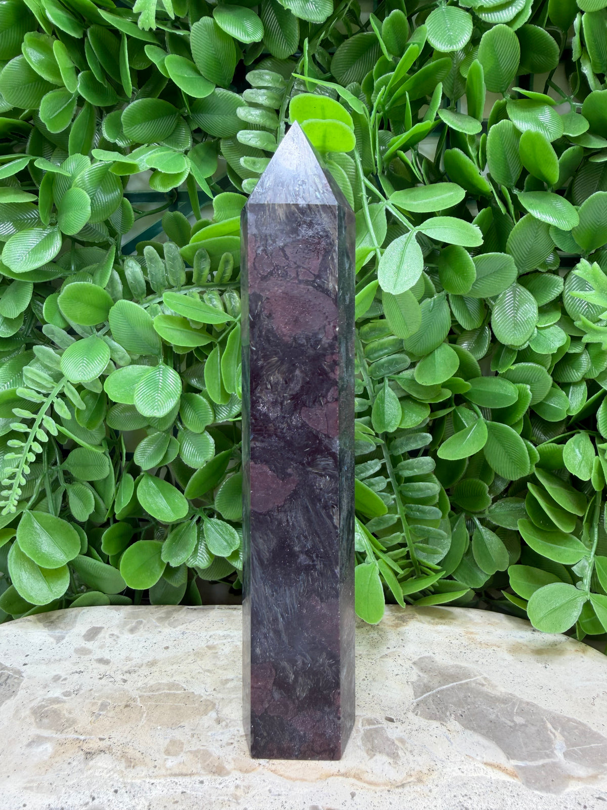 Garnet With Arfvedsonite Tower 448g