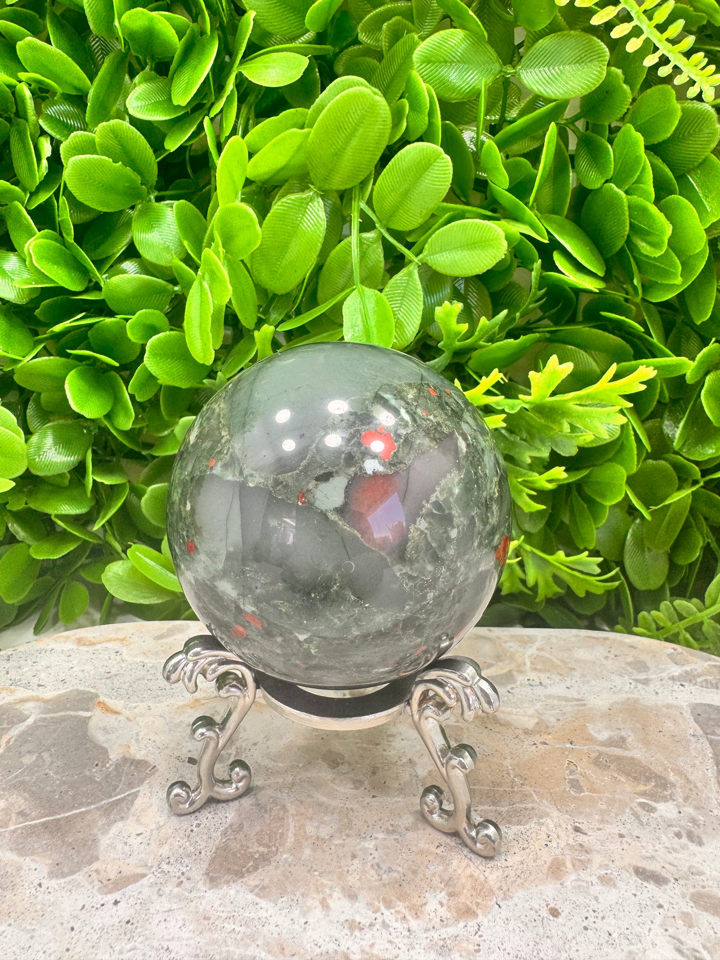 African Bloodstone Sphere 528g