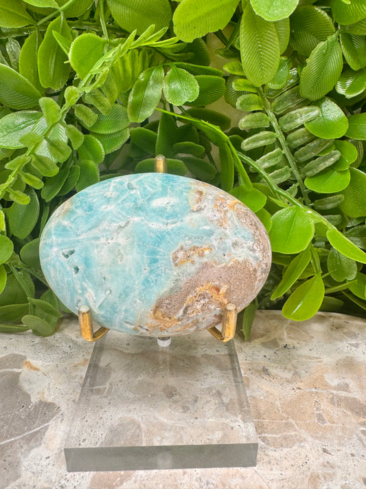 Blue Aragonite Palm Stone 172g