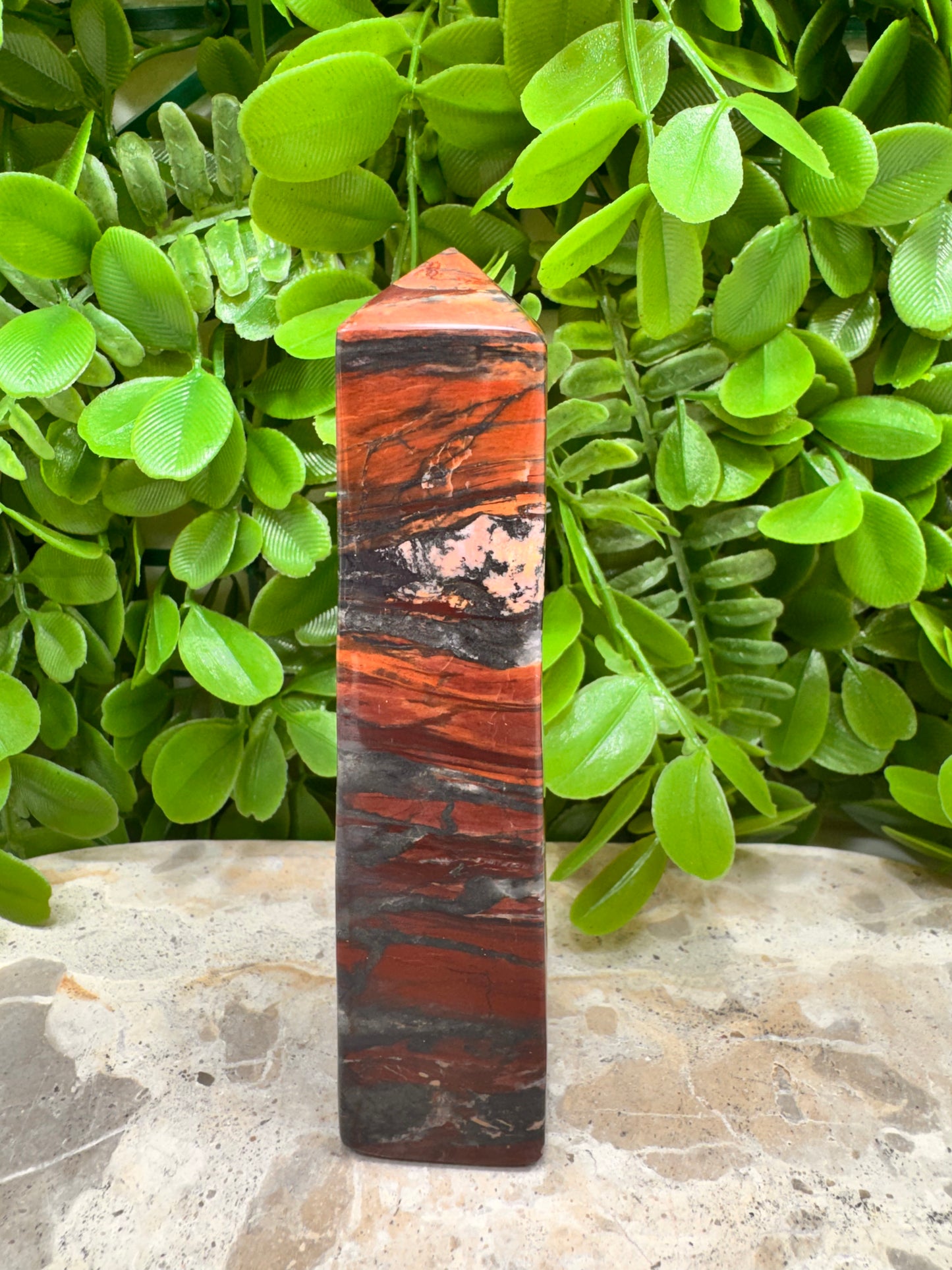 Tiger Ore/Rhodonite Tower 242g