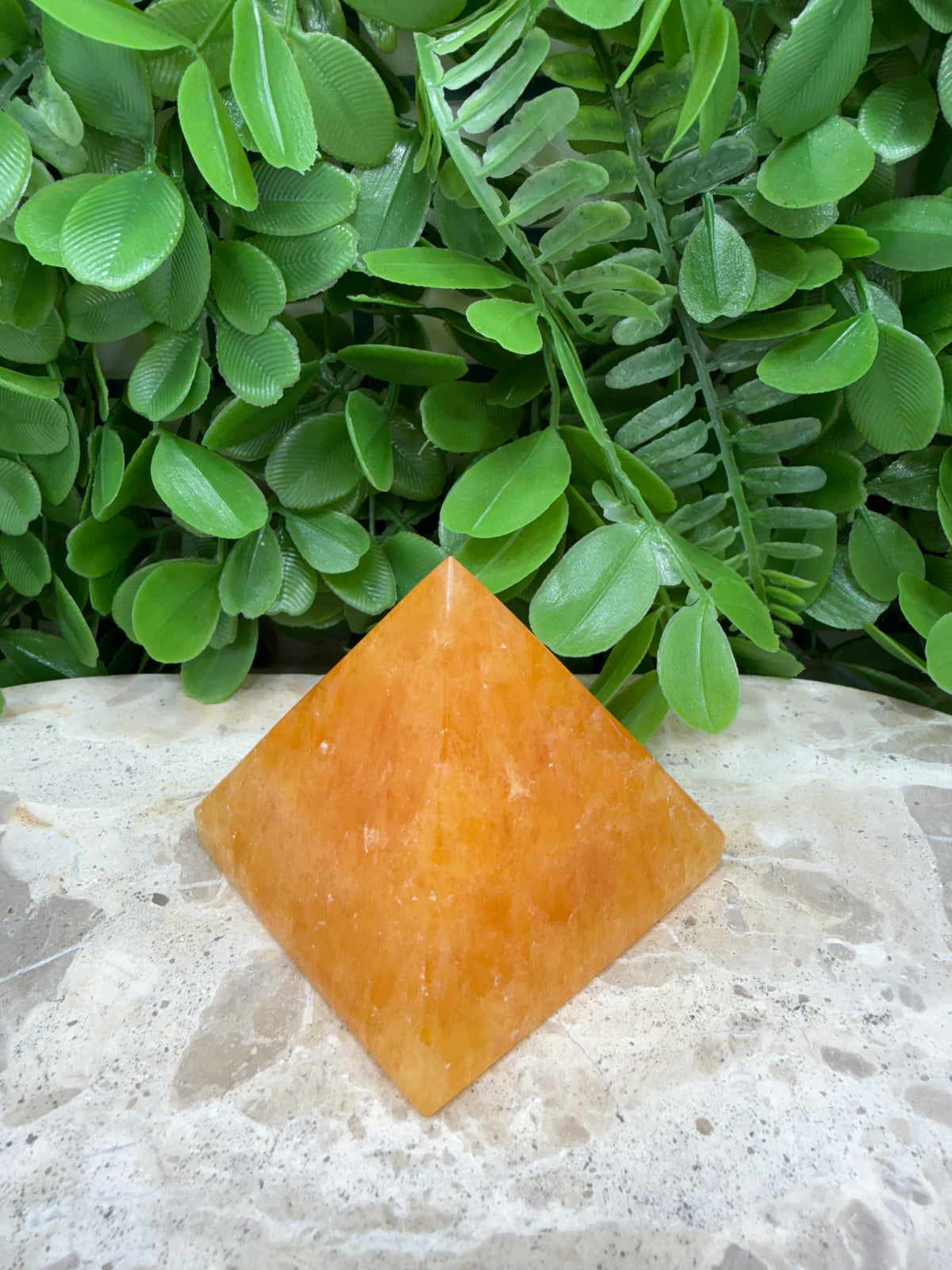 Crystallised Orange Calcite Pyramid | Energy • Joy • Creativity