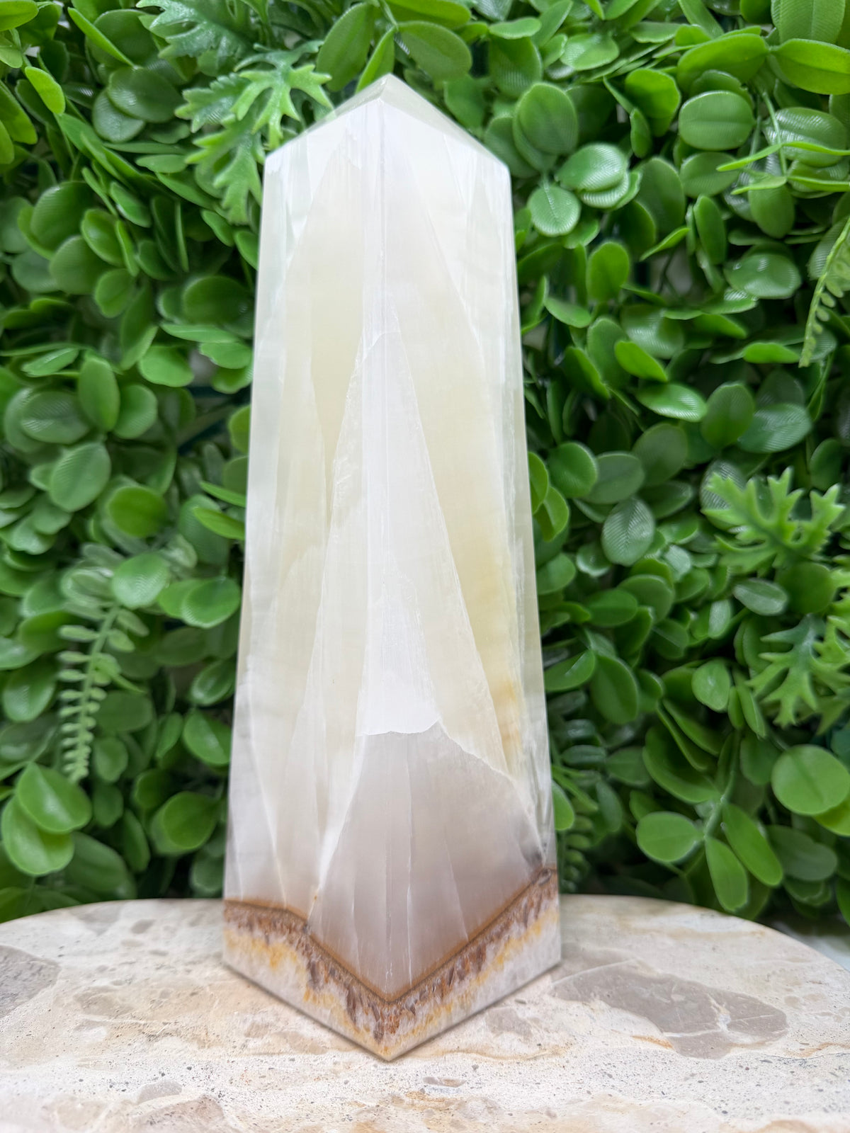Dendritic Silky White Calcite Tower | Calm • Clarity • Balance