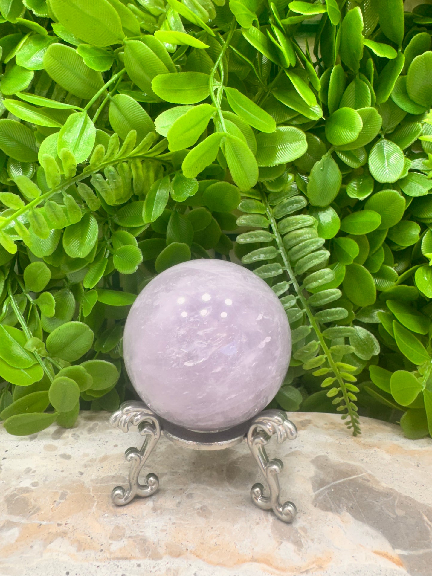 Lavender Rose Quartz Sphere 382g