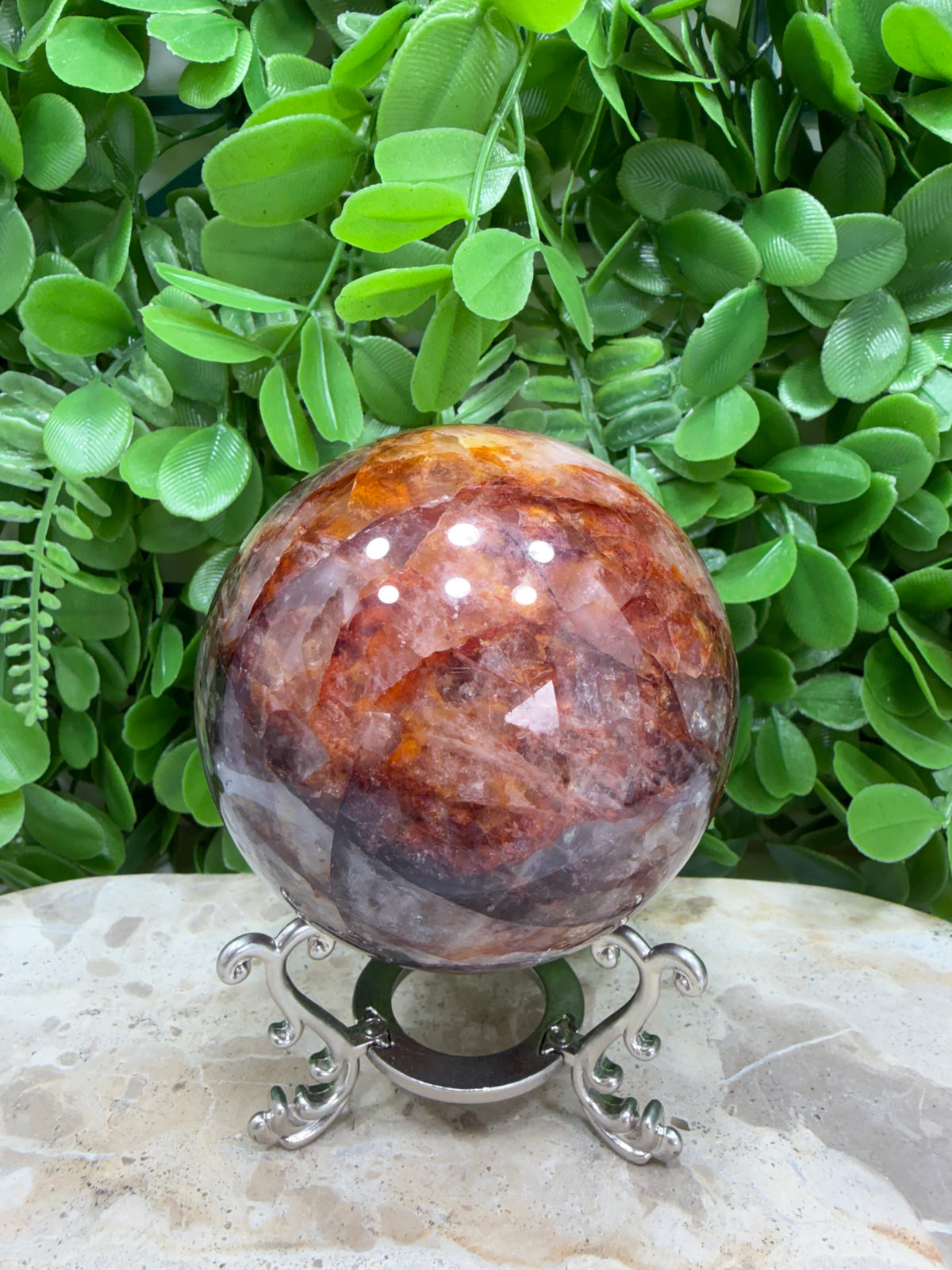 Fire Quartz Sphere | Grounding • Confidence • Inner Strength