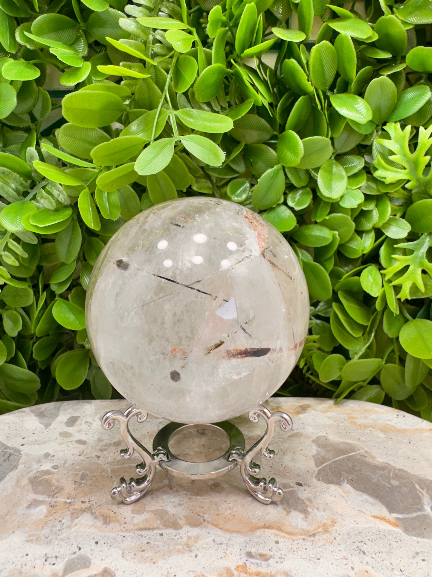 Included Rutile Quartz Sphere 882g