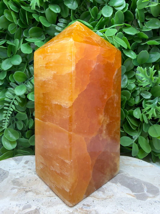 Crystallised Orange Calcite Tower | Energy • Joy • Creativity