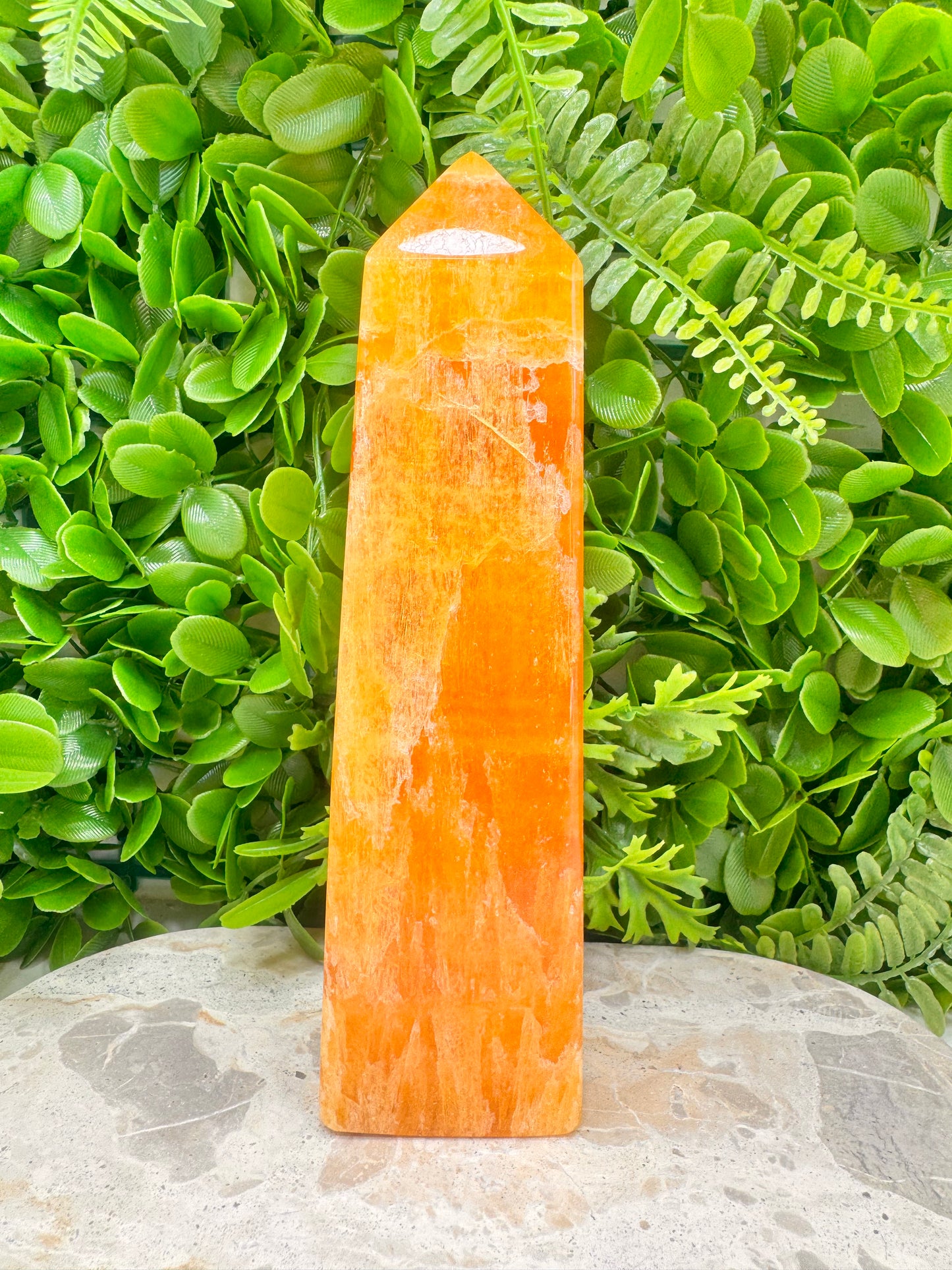 Crystalised Orange Calcite Tower 1368g