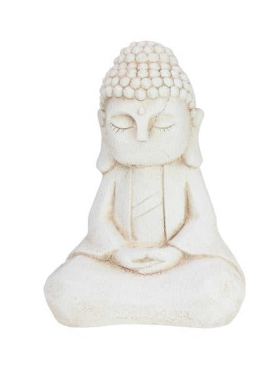 Sitting Cream Meditating Buddha 32cm