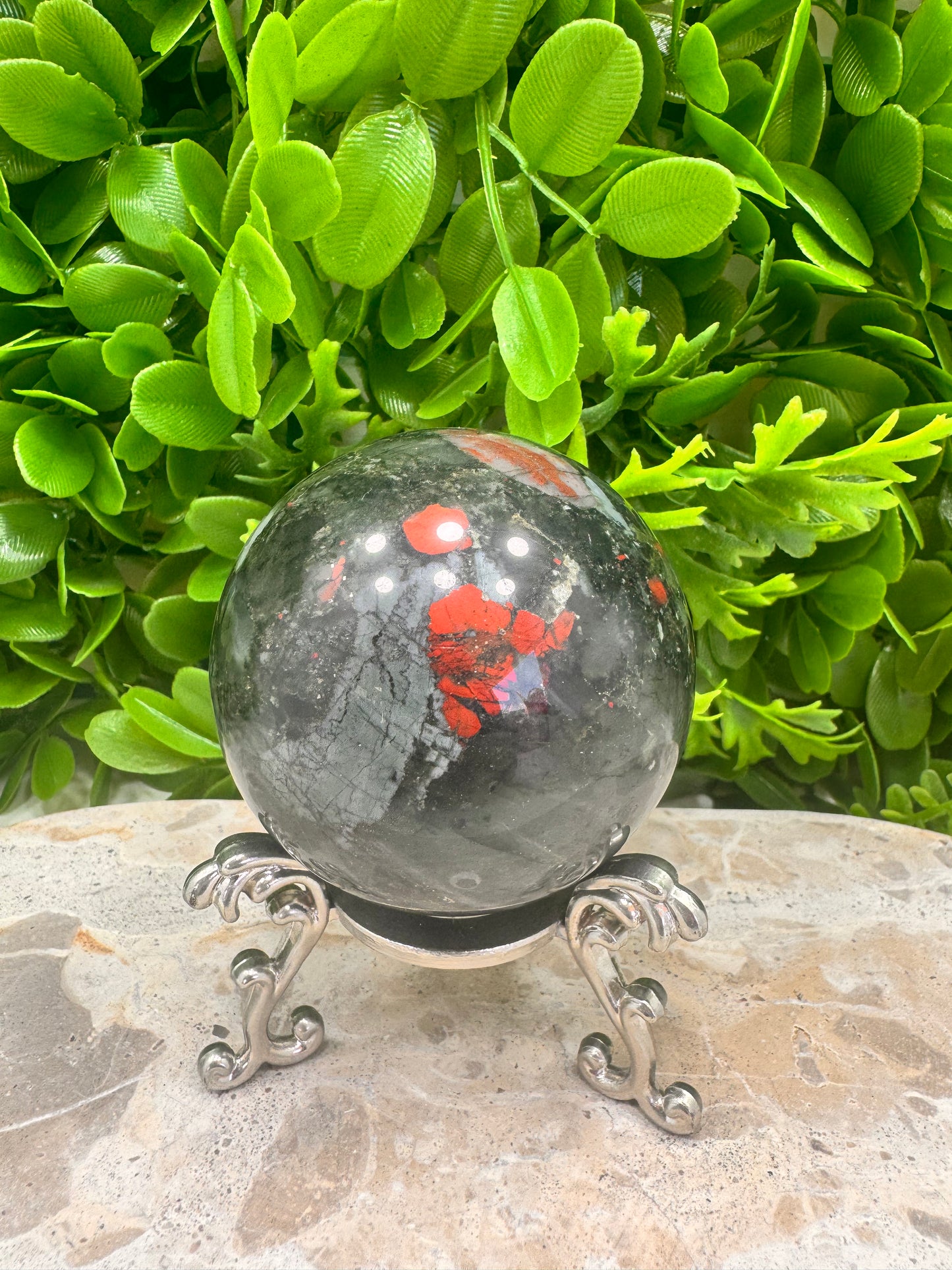 African Bloodstone Sphere 388g