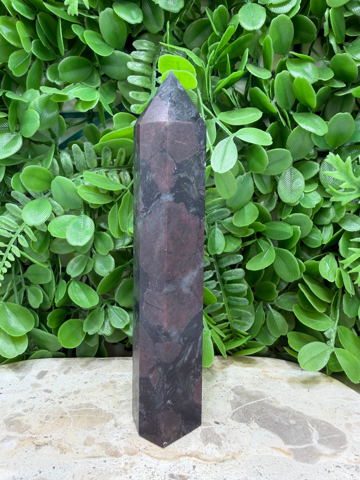 Garnet With Arfvedsonite Tower 448g
