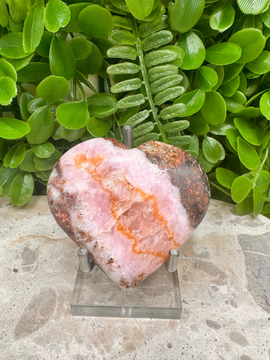 Pink Aragonite Heart 138g