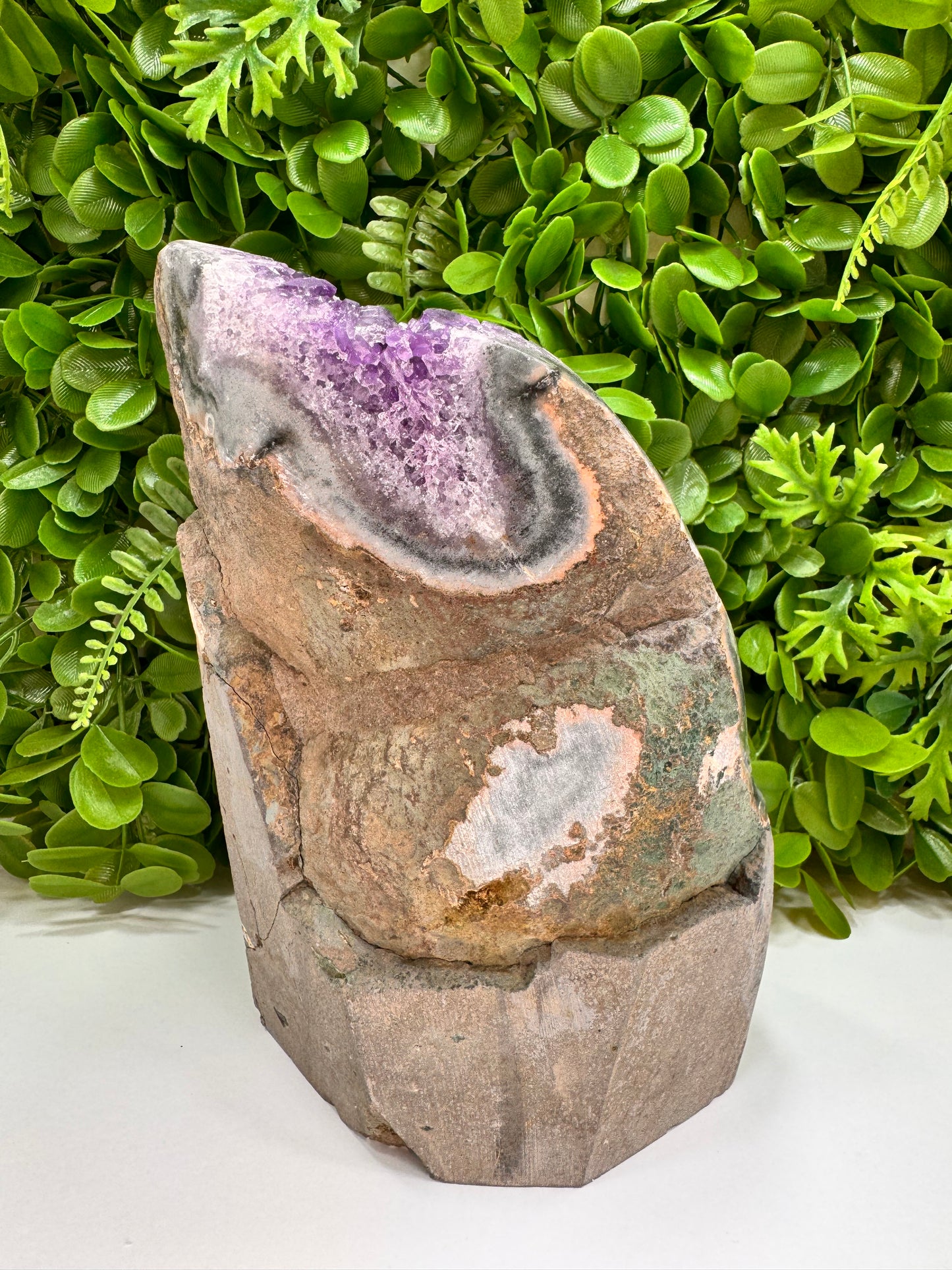 Amethyst Freeform With Calcite 3004g
