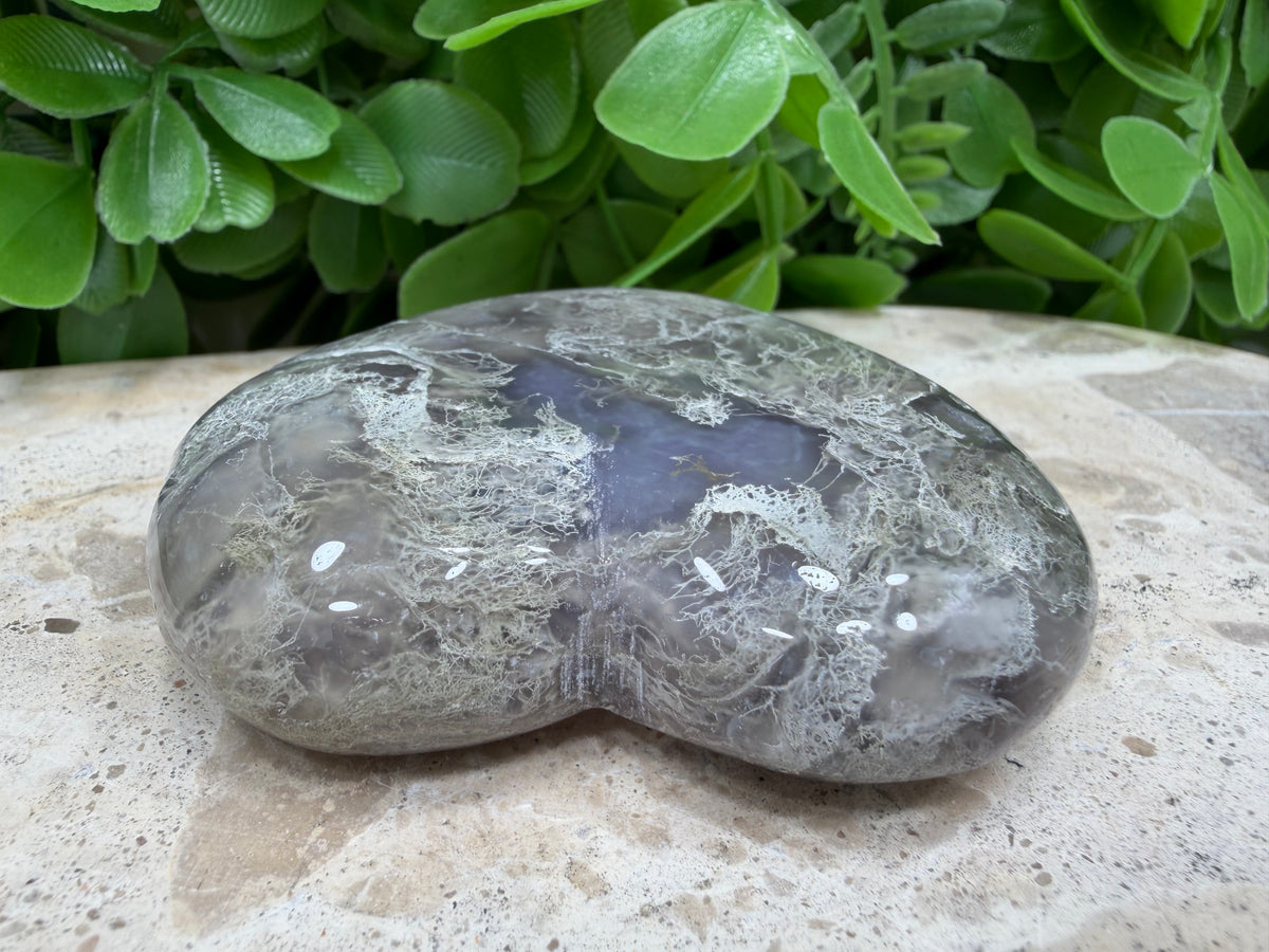 Moss Agate Heart  | Growth • Abundance • Grounding