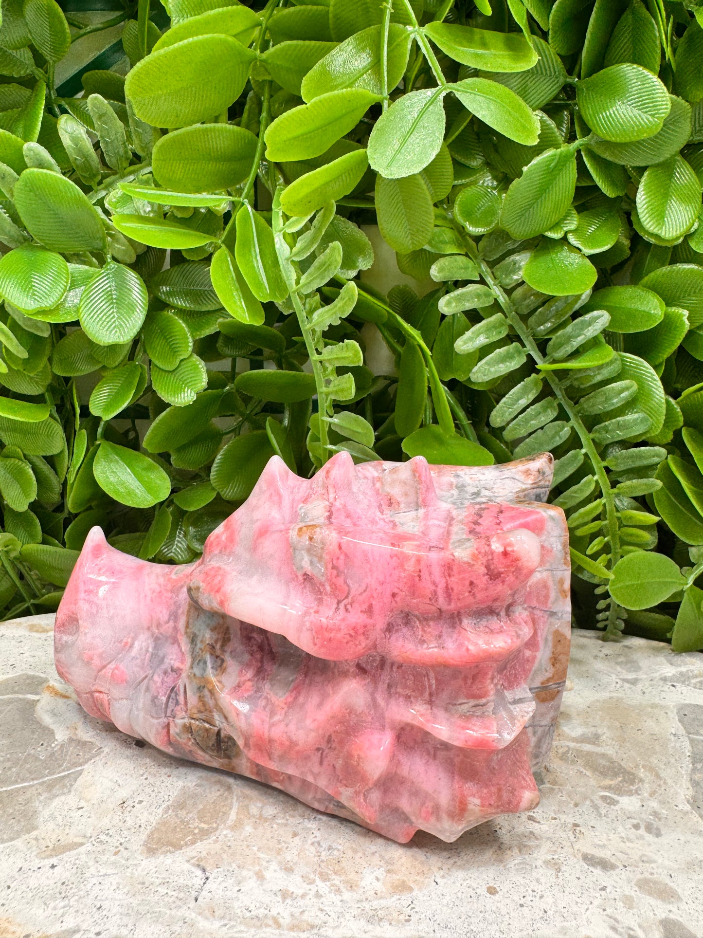 Rhodonite Dragon Skull 744g