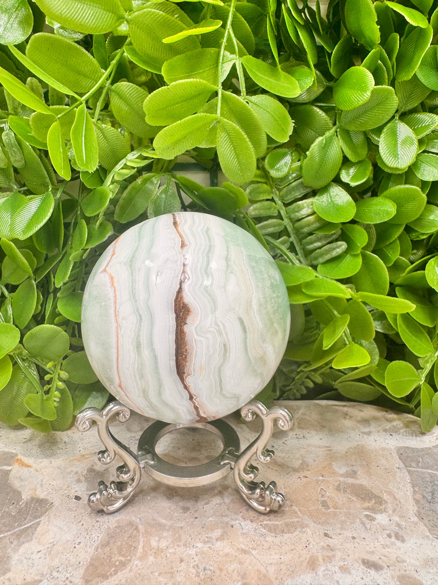 Pistachio Calcite Sphere 566g