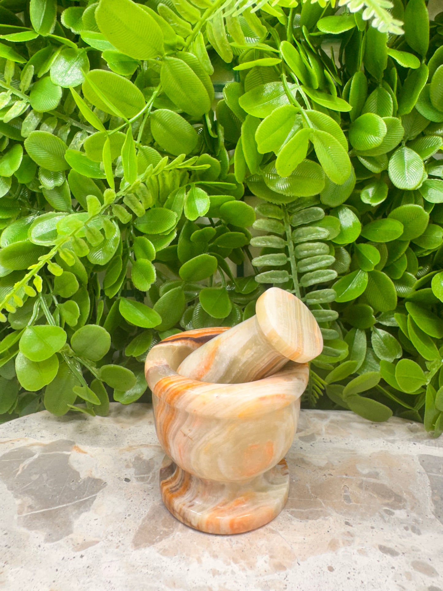 Green Banded Onyx Mortar and Pestle 336g