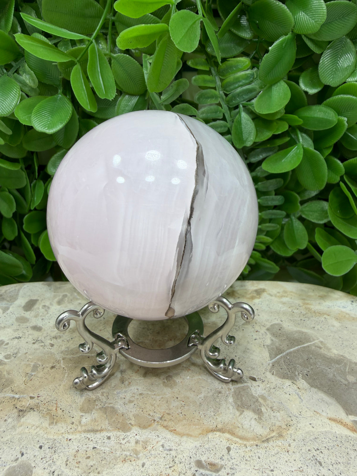Smokey Pink Mangano Sphere | Love • Compassion • Calm