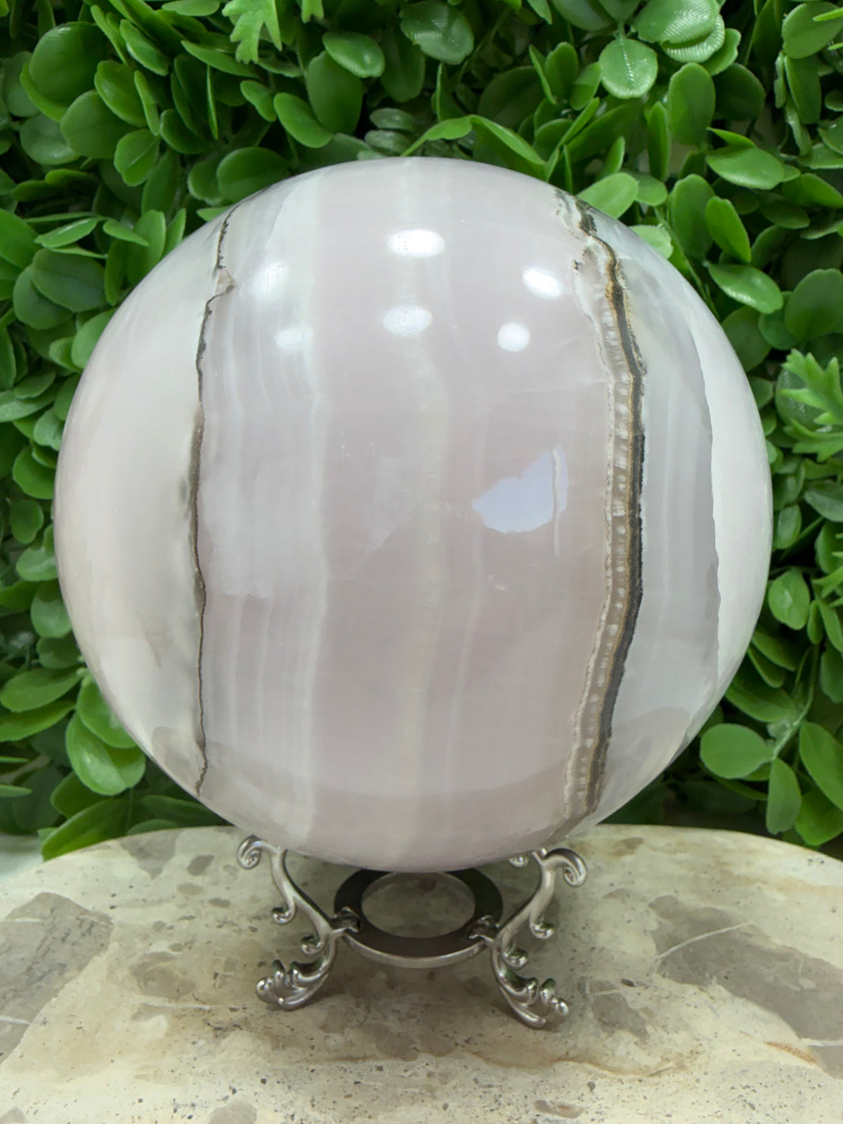 Smokey Pink Mangano UV Sphere 4114g | Love • Compassion • Calm